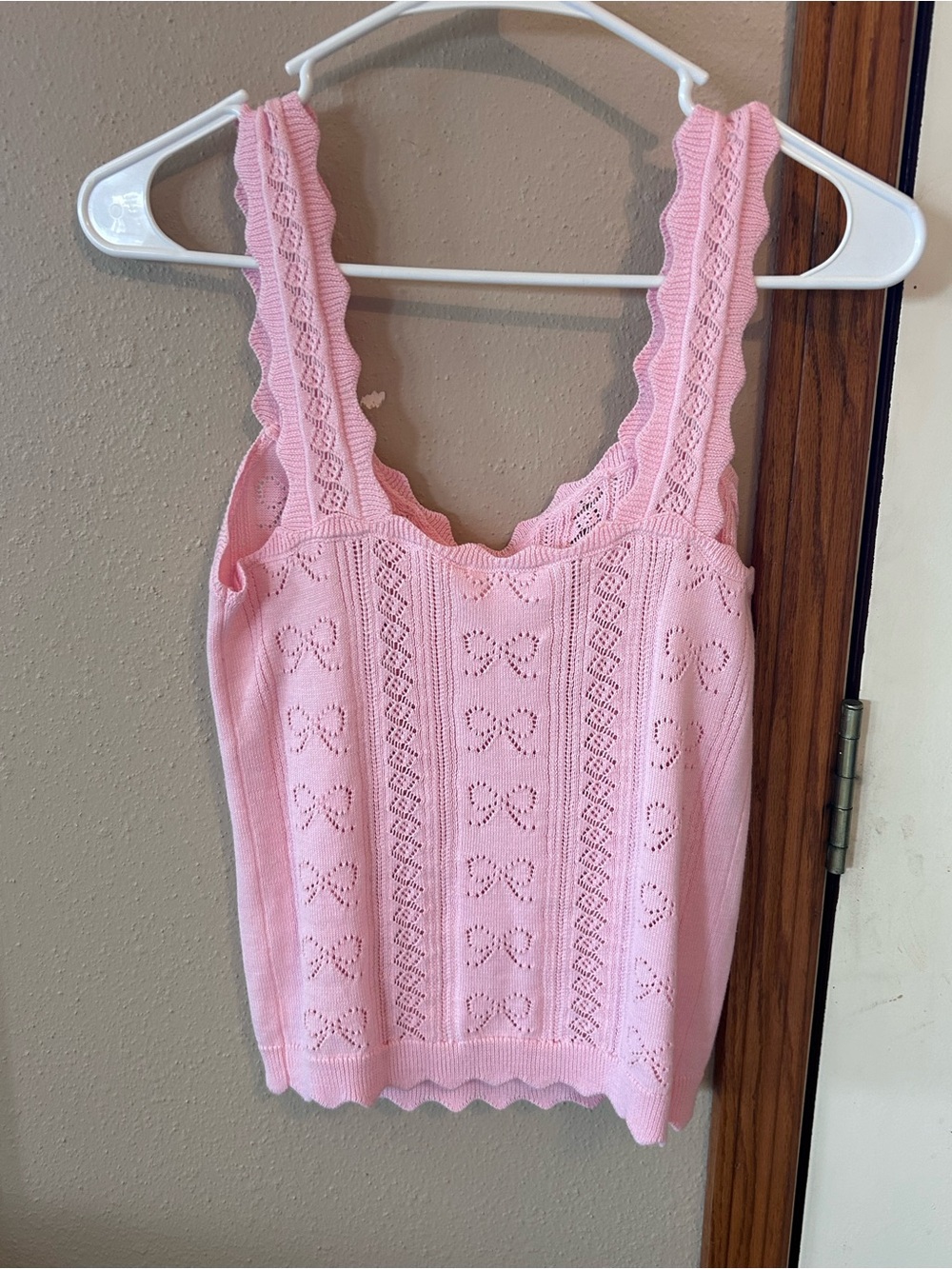 🆕💖Rareraw Pink Bow Pointelle Tank - Picture 7 of 9